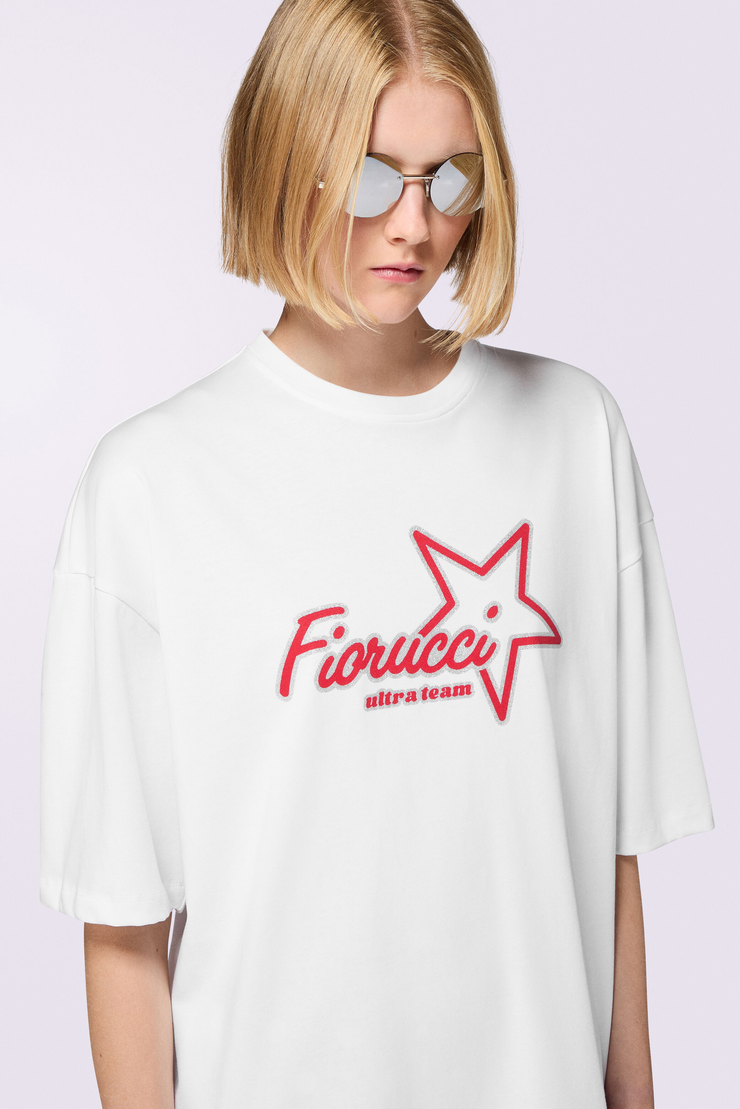 Ultra Team Glitter Star Logo Relaxed T-Shirt White